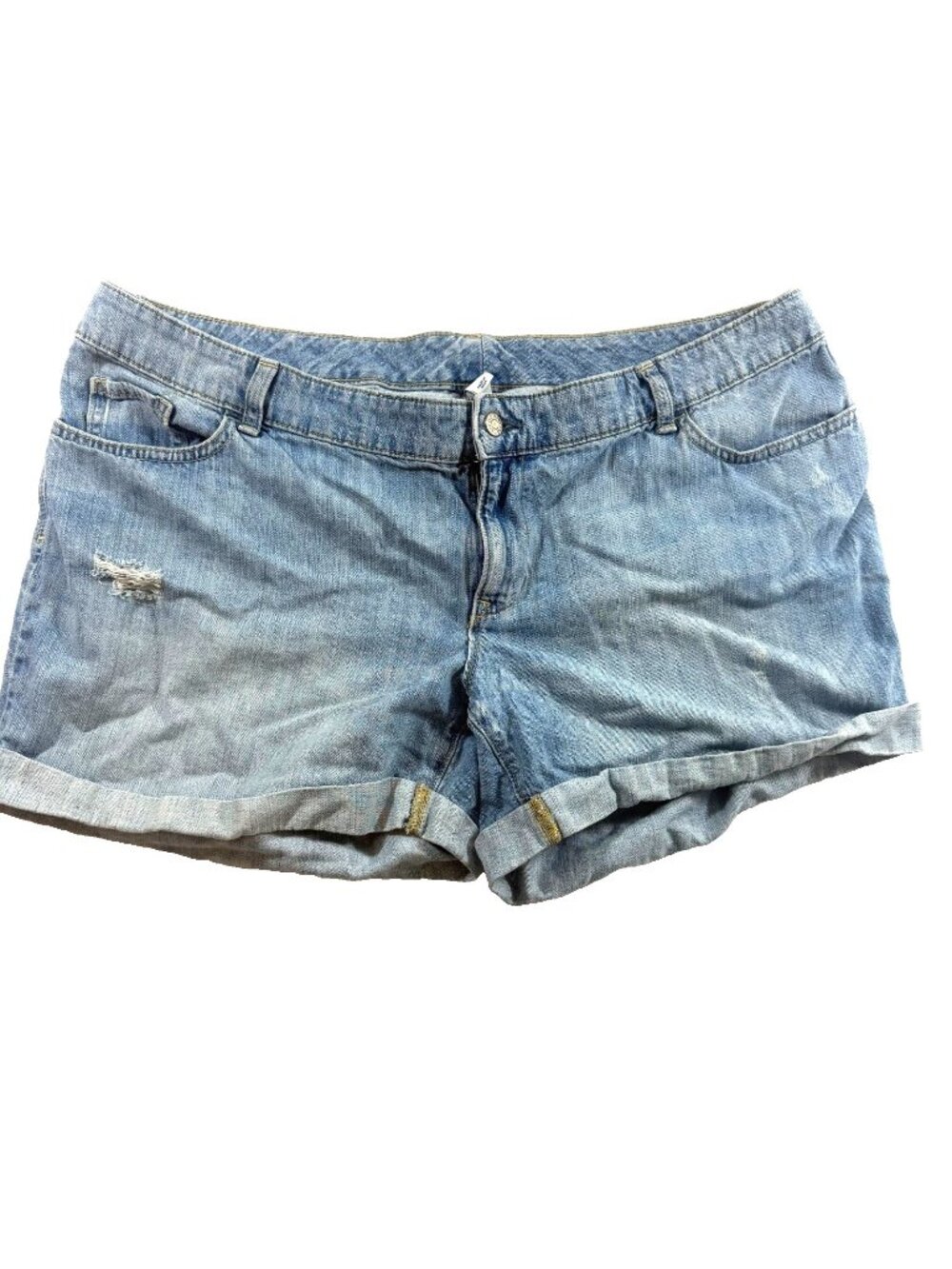 Old Navy Plus Denim Shorts Women Size 20 Light Wash Distressed Cuffed